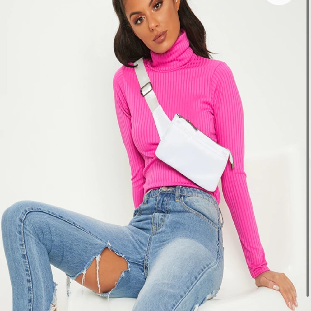 Pretty Little Thing Neon Pink Turtleneck